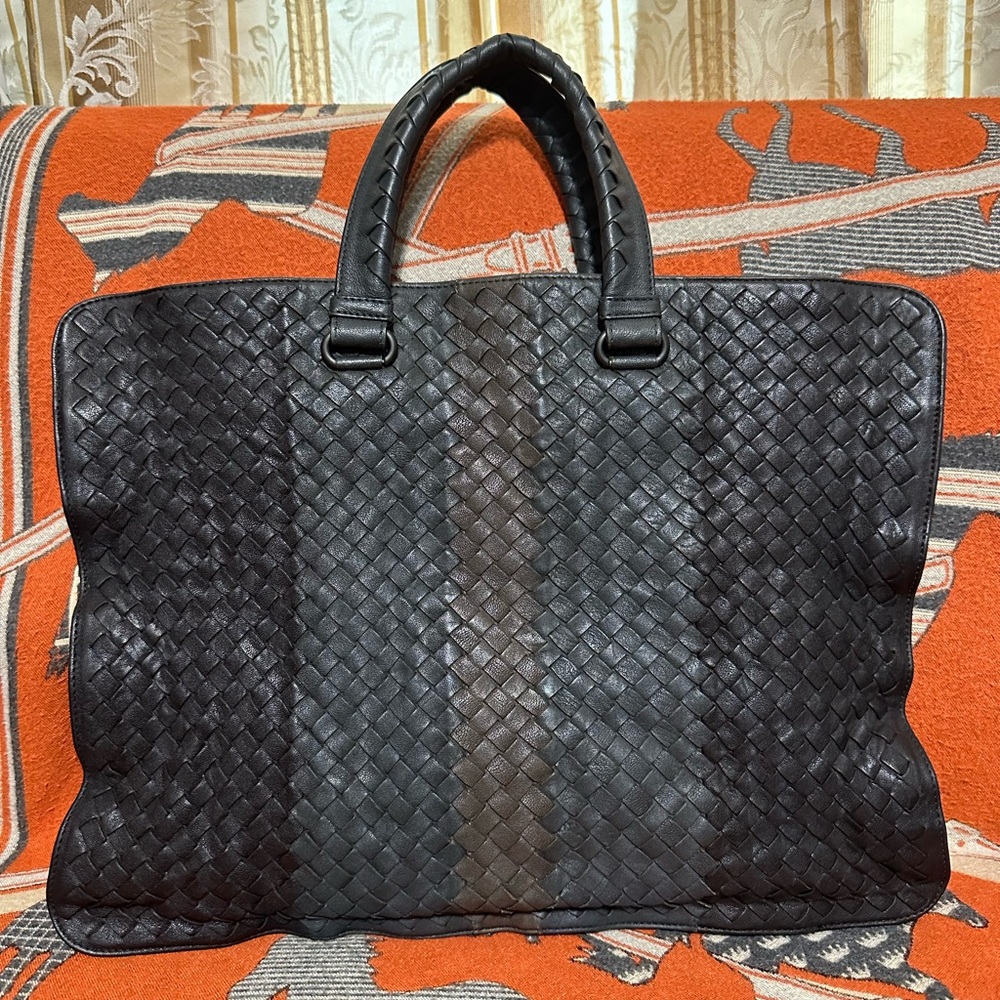 Bottega Veneta Black Intrecciato Leather Tote
